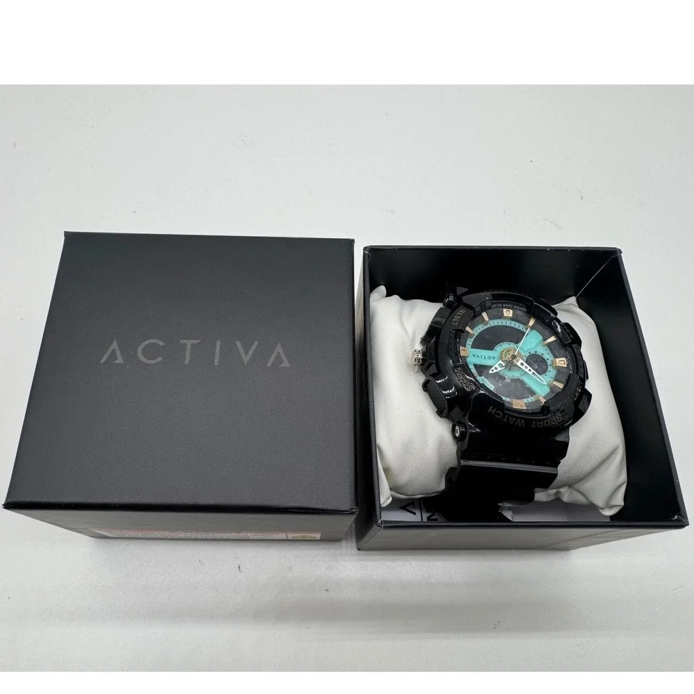 Activa Pixel X Invicta Digital Unisex Resin Teal Gold Dial Analog Digital 50mm
